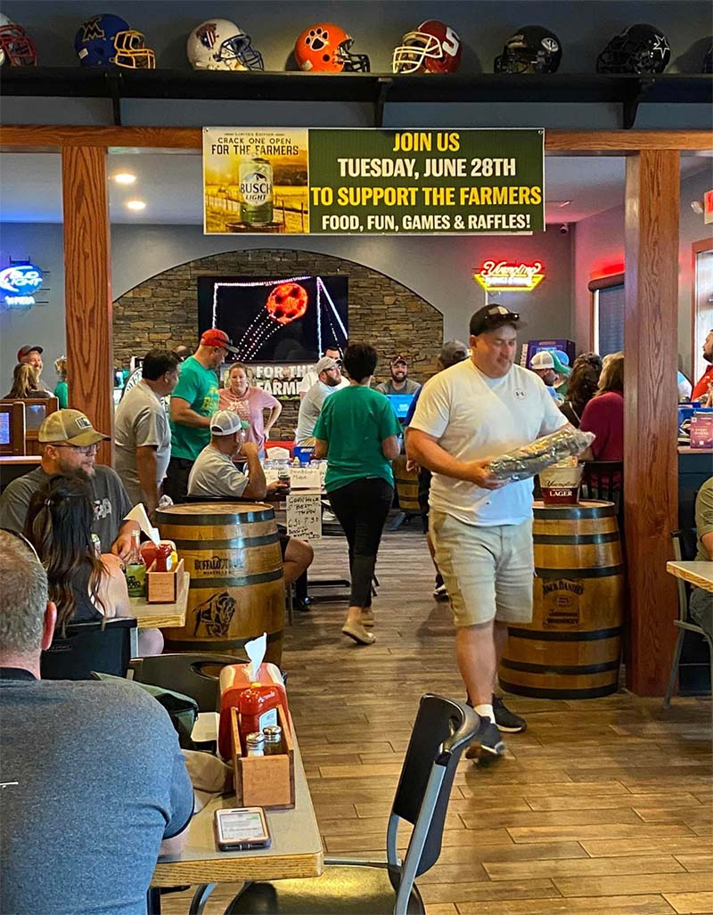 Guests in dining room at Champ's Pizza in Thornville, Perry County, Ohio.