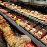 The meat counter at Clark's Grocery in Junction City, Perry County, Ohio.