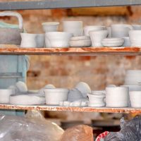 Pottery on display at The Clay Center of Ohio in Crooksville and Roseville, Perry County, Ohio.