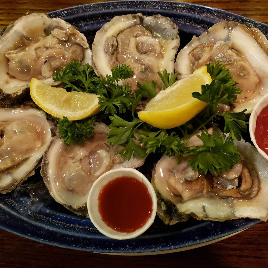 Shucked oysters presentation at The Clay Haus restaurant in Somerset, Perry County, Ohio