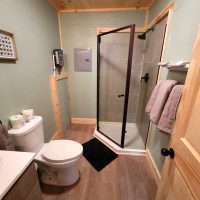 Bathroom at one of Avenwood Cabins in Perry County, Ohio.