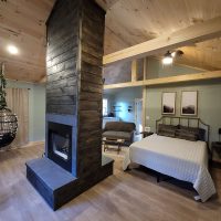 Living room at one of Avenwood Cabins in Perry County, Ohio.