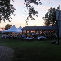 Evening event under tents at Coyote Run Golf Course in Thornville, Perry County, Ohio.