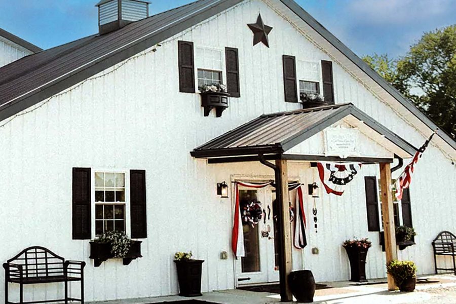 Front entrance to the Enchanted Carriage House - lodging in Thornville, Perry County, Ohio