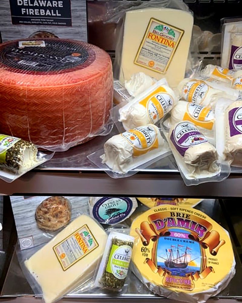 Cheeses served and sold at Épicerie et Les Fleurs, a French bistro-style restaurant in Somerset, Perry County, Ohio.