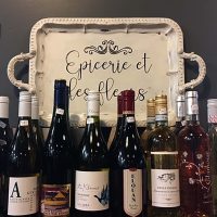 Selection of wines for retail sale at Epicerie et Les Fleur in Somerset, Perry County, Ohio