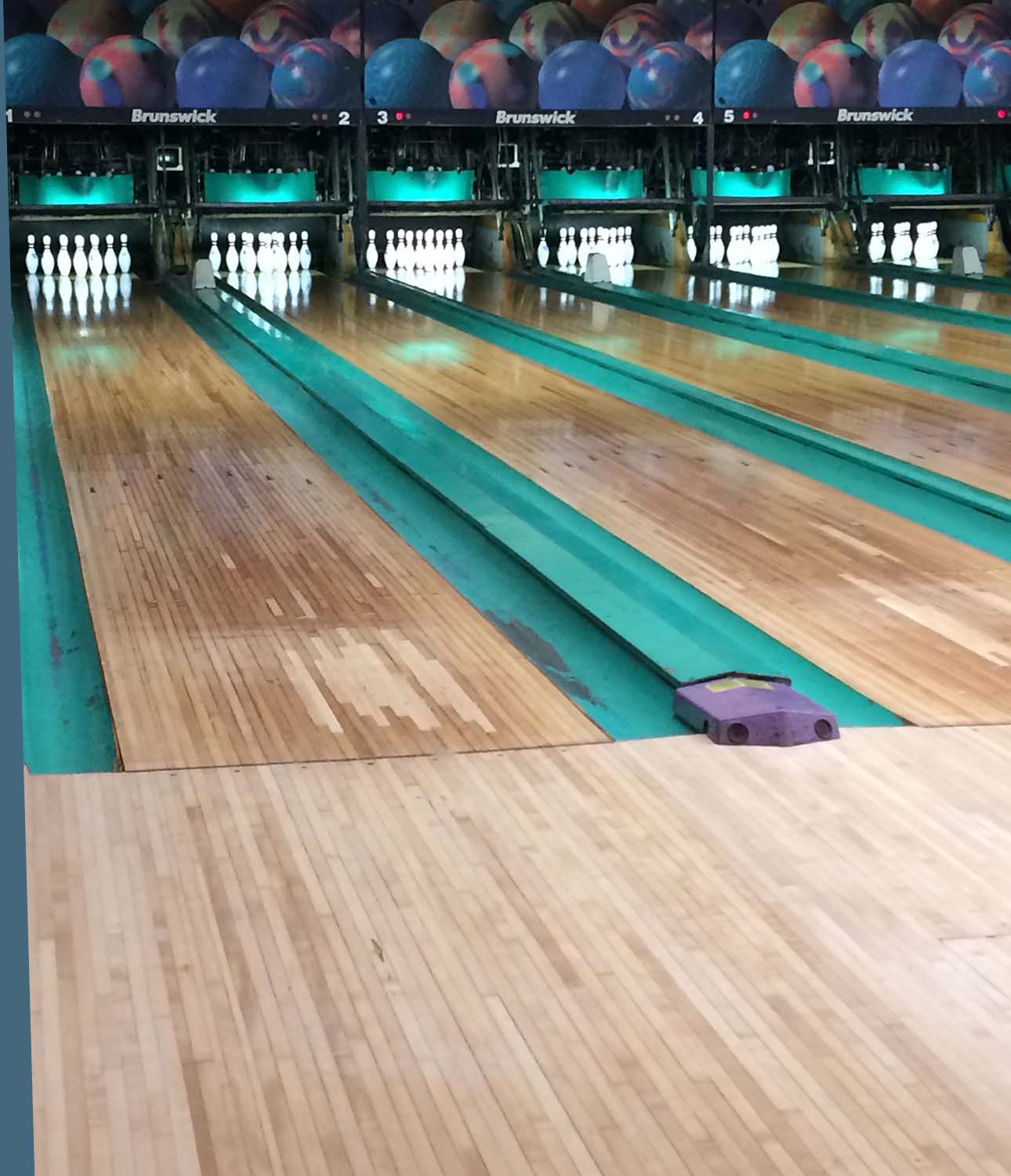 Bowling lanes at Fiore's Restaurant & Bowling in New Lexington, Perry County, Ohio.