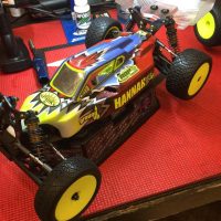 Hannah Brothers customized radio-controlled vehicle on the work bench in Shawnee, Perry County, Ohio.