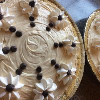 Decorated peanut butter cream pie from King's Grand Central in Junction City, Perry County, Ohio.