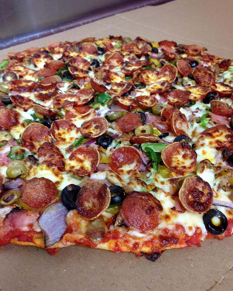 Pizza from King's Grand Central in Junction City, Perry County, Ohio.