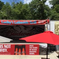 Stage on the patio at Lucky's Lakeside Grill in Thornville, Perry County, Ohio.