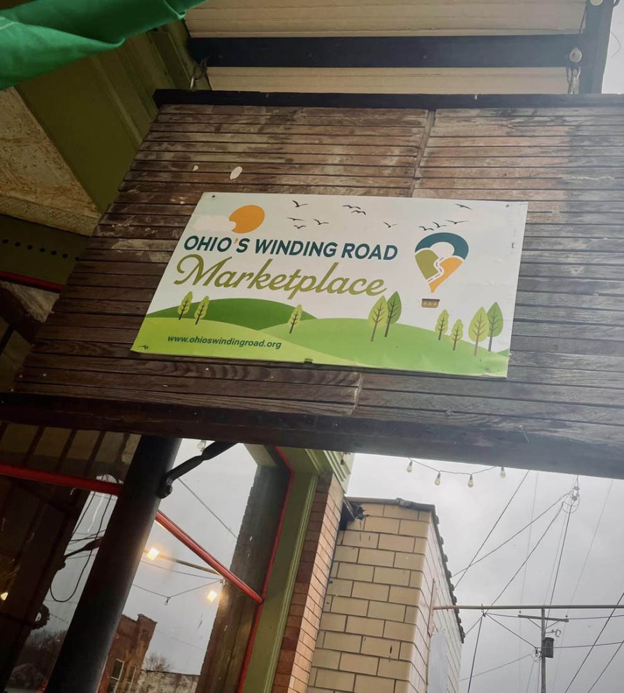 Exterior sign at the Ohio's Winding Road Store in Shawnee, Perry County, Ohio