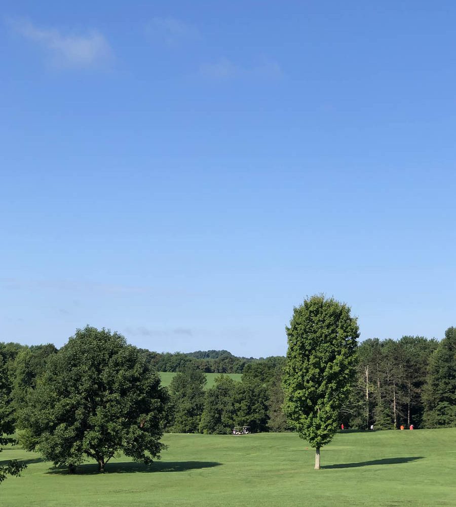 Aerial view of rolling greens at Perry Country Club, New Lexington, Perry County, Ohio.