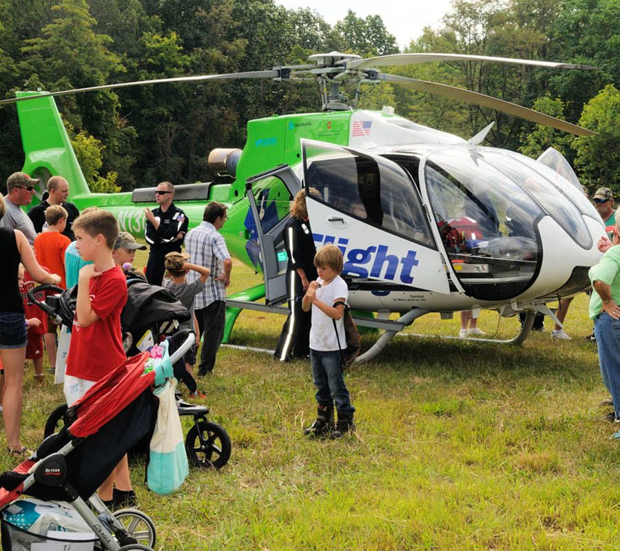 LifeFlight helicopter on display at the Perry County Gun Club in New Lexington, Perry County, Ohio