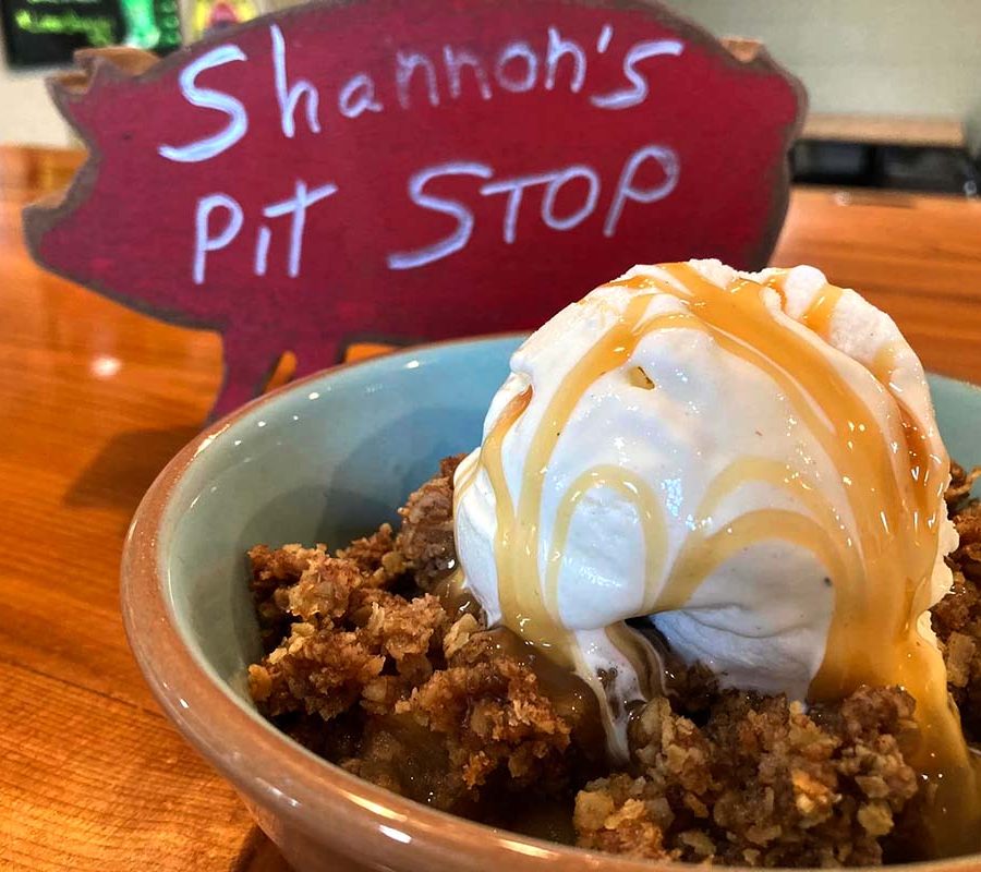 Cobbler with ice cream from Shannon's Pit Stop in Thornville, Perry County, Ohio