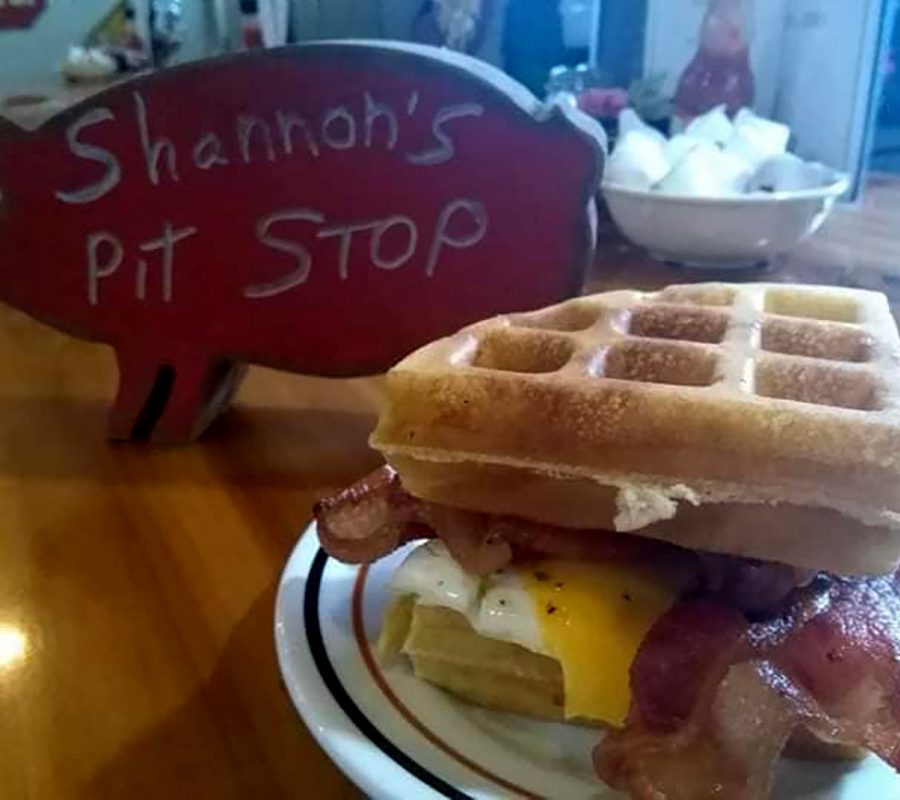 Waffle Breakfast Sandwich from Shannon's Pit Stop in Thornville, Perry County, Ohio