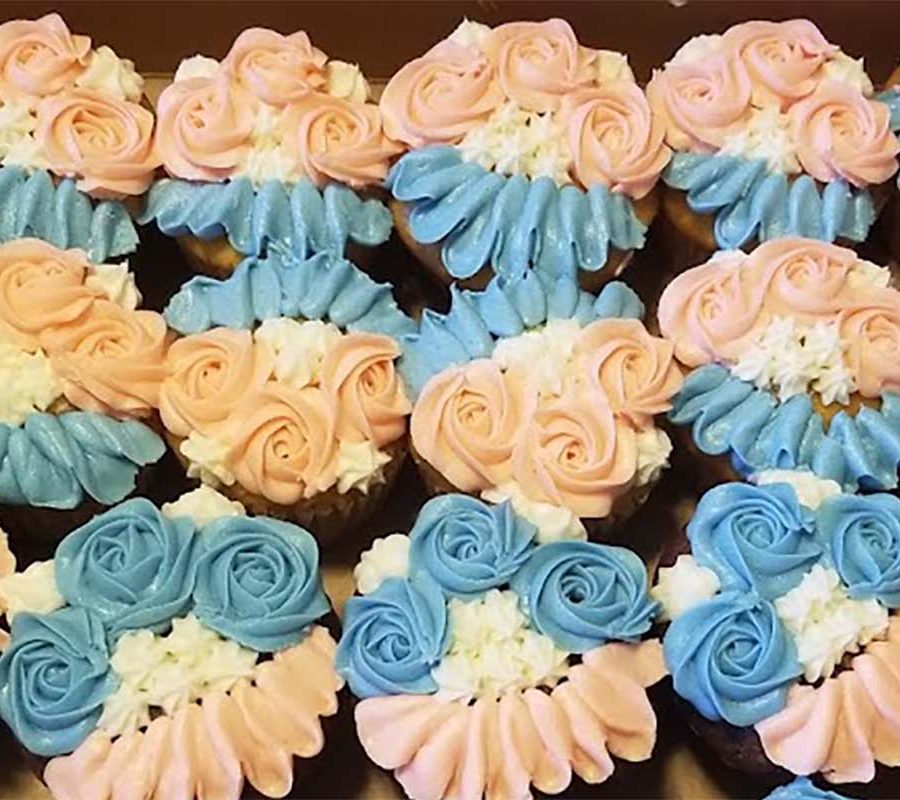 Gender Reveal Cupcakes made by Stan's Bake Shop in New Lexington, Perry County, Ohio.