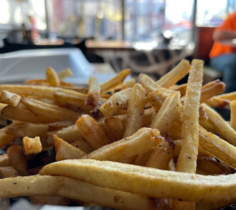 Crispy Shoestring Fries at Strong & Co. restaurant on the town square in Somerset, Perry County, Ohio.