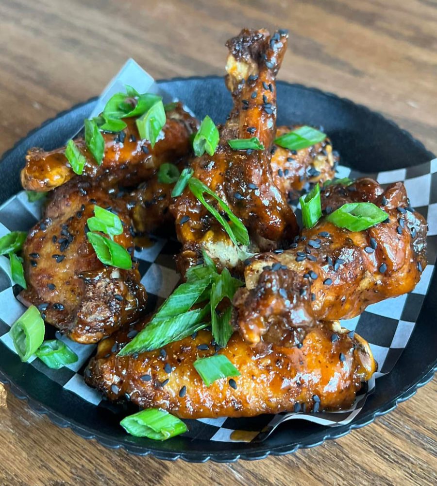 Smoked Wings at Strong & Co. restaurant on the town square in Somerset, Perry County, Ohio.