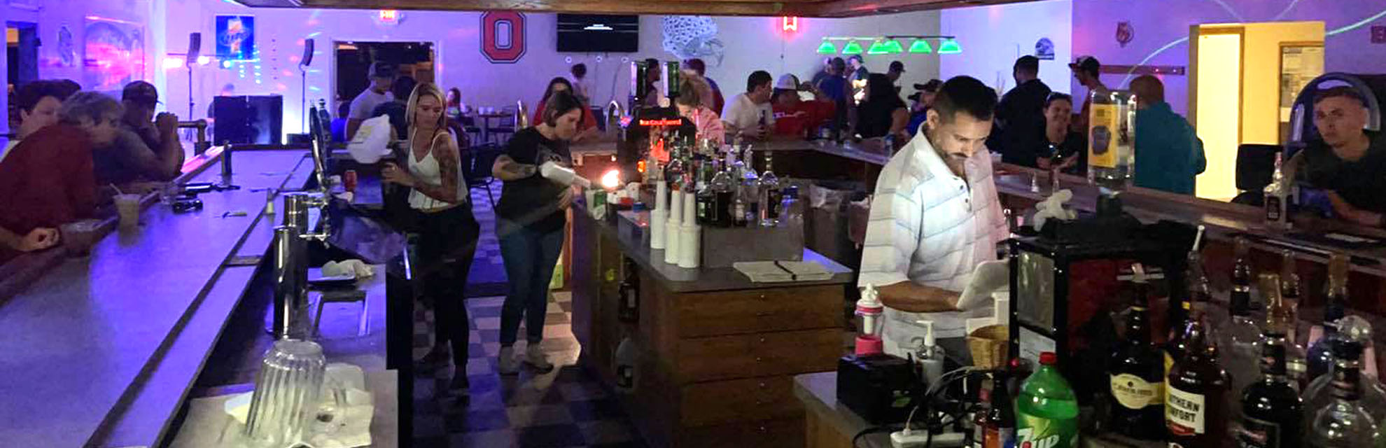 People enjoying the bar inside The Hangout in Crooksville, Perry County, Ohio.