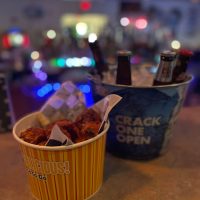 Bucket of wings and bucket of beer at The Hangout in Crooksville, Perry County, Ohio.