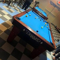 Pool tables inside The Hangout in Crooksville, Perry County, Ohio.