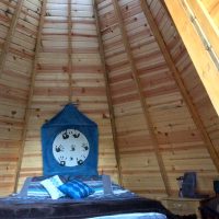 View inside a tipi at The Tipis at Timber Ridge in New Straitsville, Perry County, Ohio