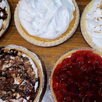 Homemade pies with whipped cream topping made at The Top Hat restaurant in Junction City, Perry County, Ohio