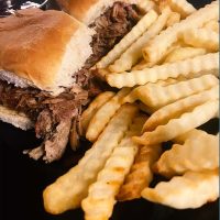 Beef Sliders with crinkle cut fries at Trotter's restaurant in New Lexington, Perry County, Ohio