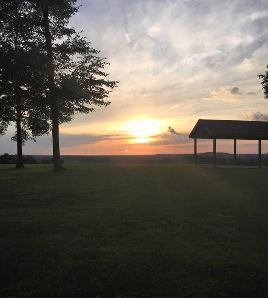 Sunset over the golf course at Whitetail Ridge in Thornville, Perry County, Ohio