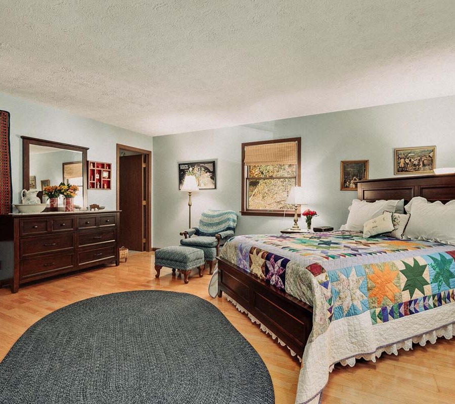 One of the guest bedrooms at the Wildwood Inn, Bed & Breakfast & Llama Farm in New Straitsville, Perry County, Ohio