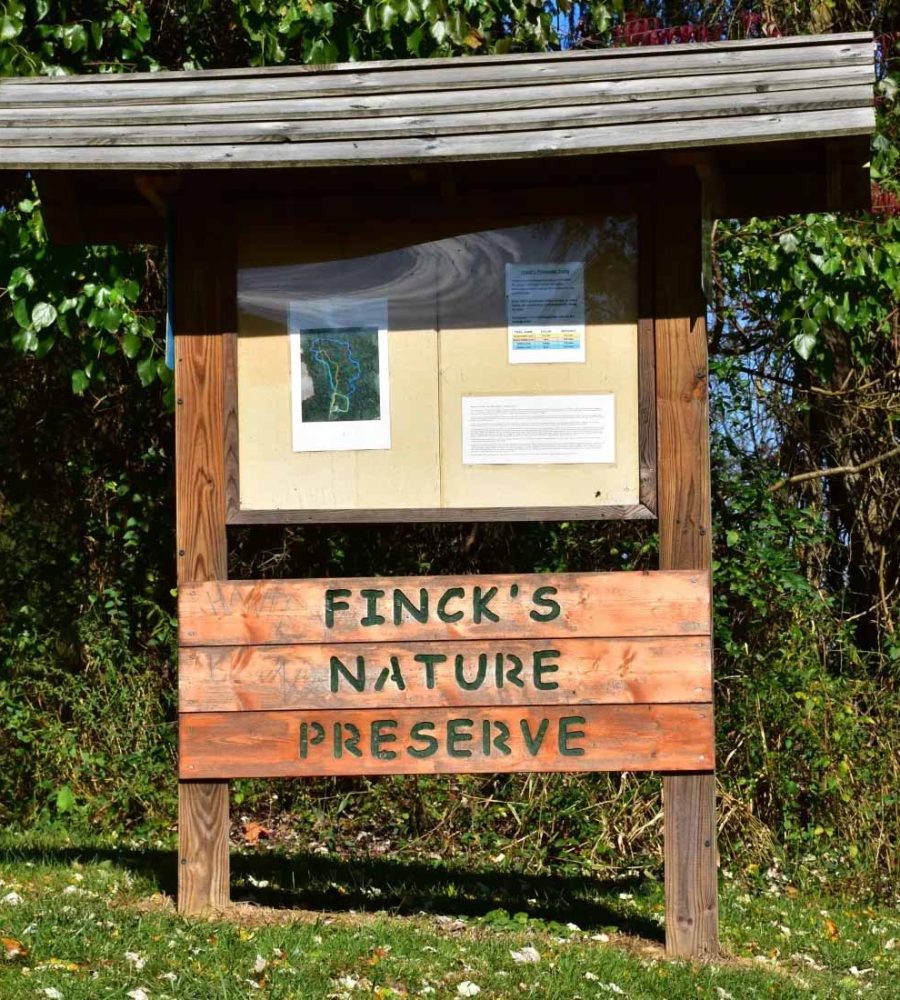 Entry signage for Fincke's Nature Preserve in Somerset, Perry County, Ohio