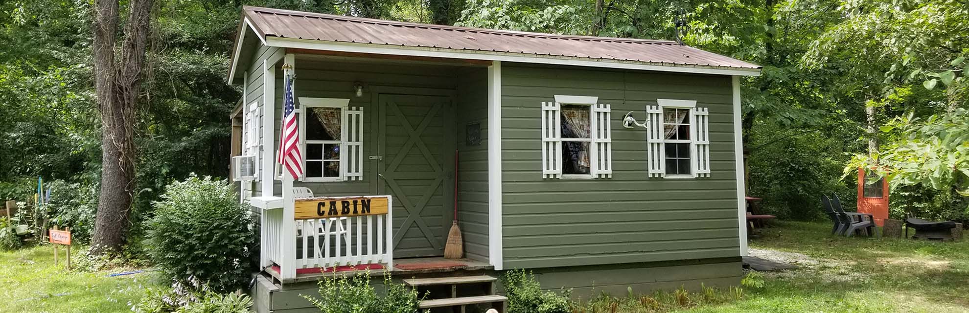 Exterior of cabin at Acres of Nature in Crooksville, Perry County, Ohio.