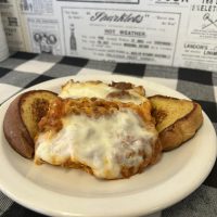 Lasagne entree at The Corner News in downtown New Lexington, Perry County, Ohio