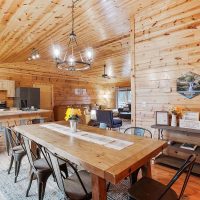 Dining room inside Honeybee Hideaway in Logan, Monday Creek, southern Perry County, Ohio