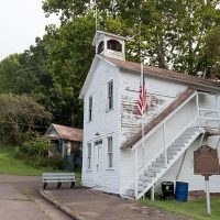 Historical marker in front of Rendville town hall in Perry County, Ohio.