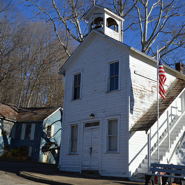 Exterior view of town hall in Rendville, Perry County, Ohio