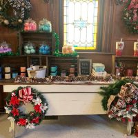 Wreaths and holiday gifts on display at Seals Flowers & Gifts in New Lexington, Perry County, Ohio