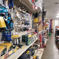 Wall of tools on display at Thornville Hardware in Thornville, Perry County, Ohio