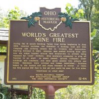 Ohio Historical Marker commemorating World's Greatest Mine Fire in New Straitsville, Perry County, Ohio