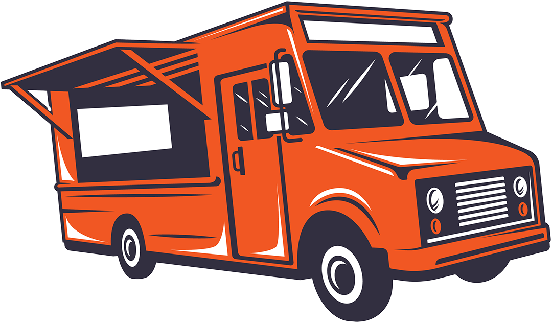 Cartoon illustration of a food truck