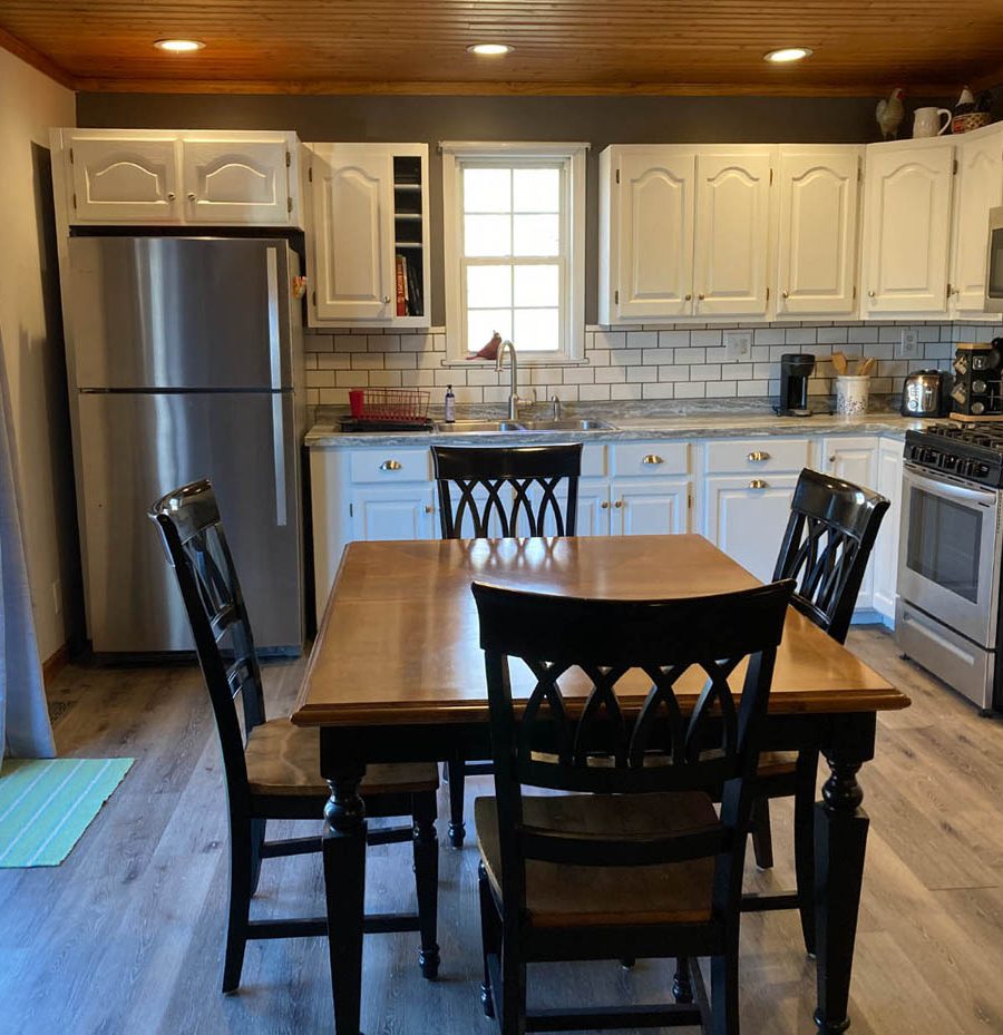 Kitchen in Woodacre Place cabin in Perry County, Ohio.