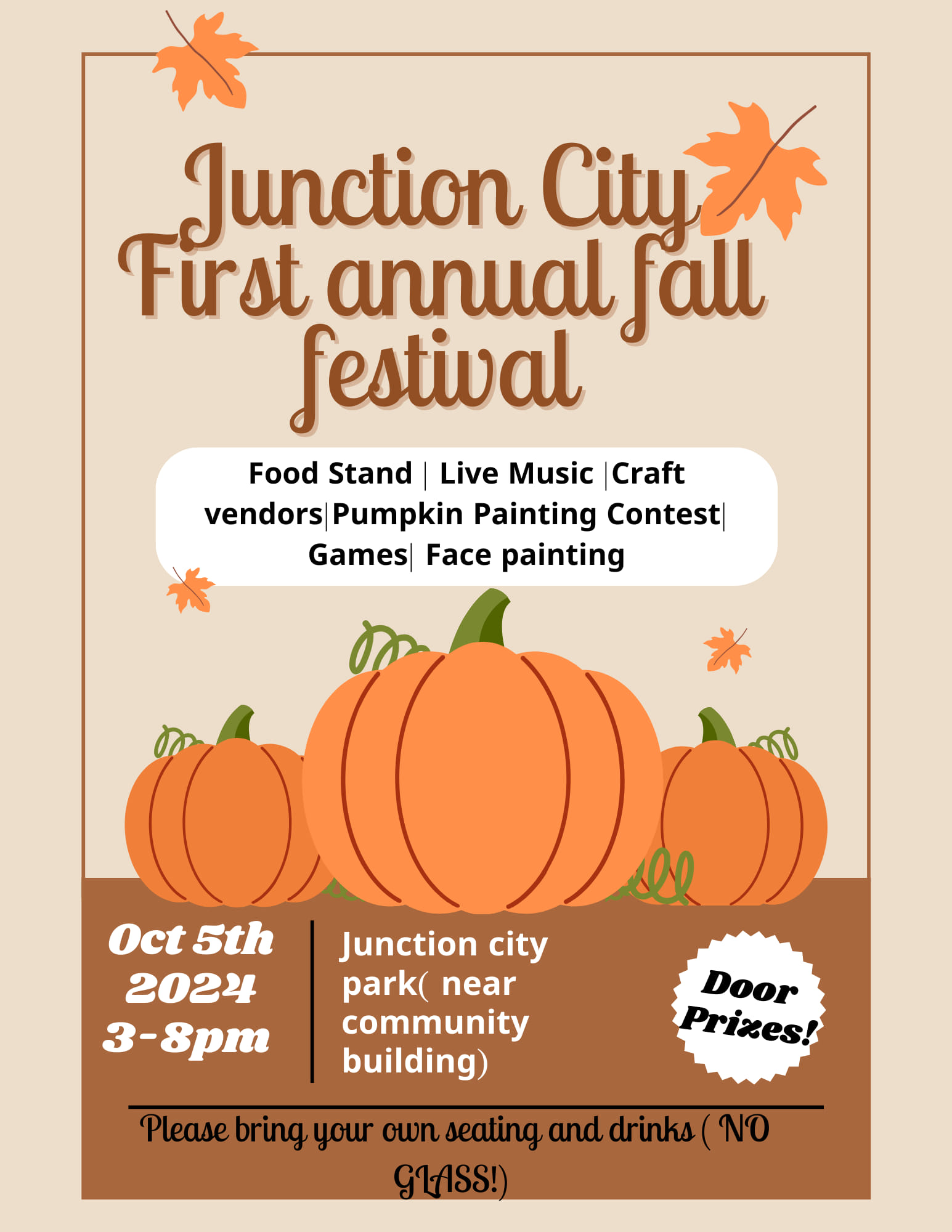 Join us in Junction City on October 5th, 2024 for the First Annual Fall Festival.